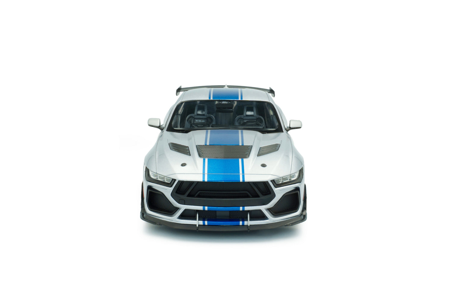 Solido 1:18 2025 Shelby Mustang Super Snake – Grey with Blue Stripes – S1813803