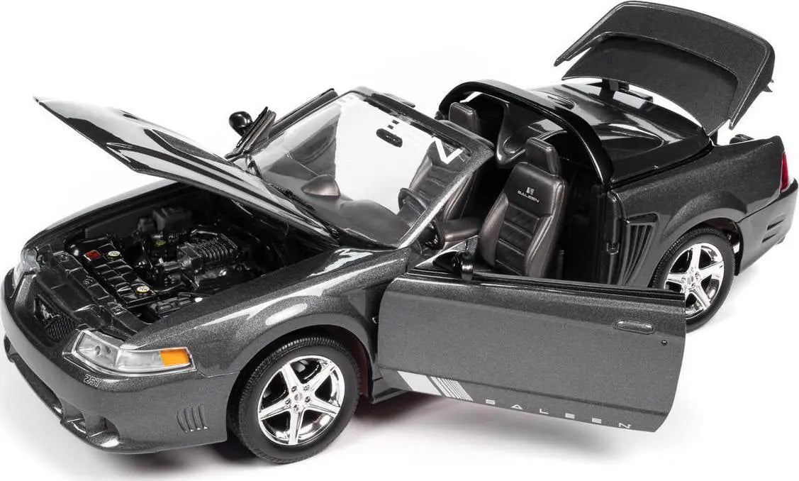 Modèle Réduit 1/18 Ford Mustang Saleen S281 SC Speedster 2003 - Édition Exclusive Auto World - Couleur Gris Ombre