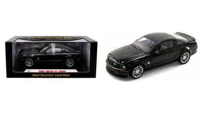 2008 Shelby GT 500KR Noir avec bandes noires – Shelby Collectibles Legend Series 1:18 (sc299/black)