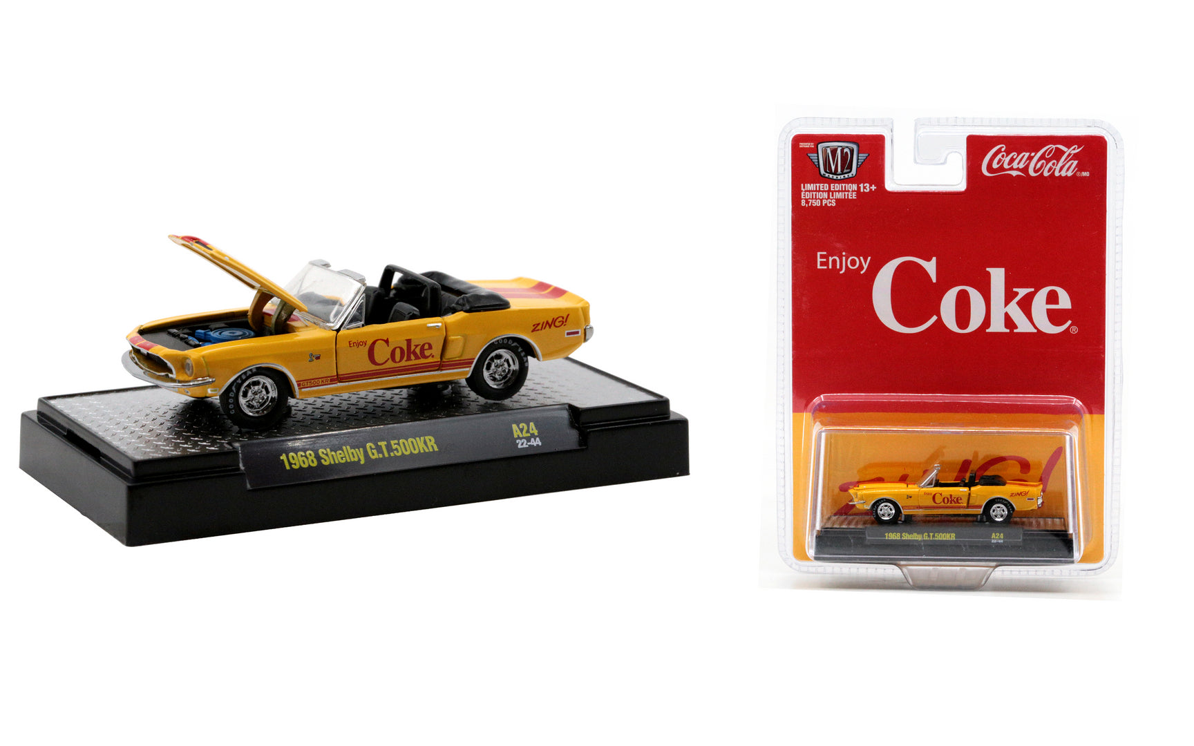 1968 Shelby G.T. 500KR,Orange, Coca Cola,(Échelle-Scale 1:64)