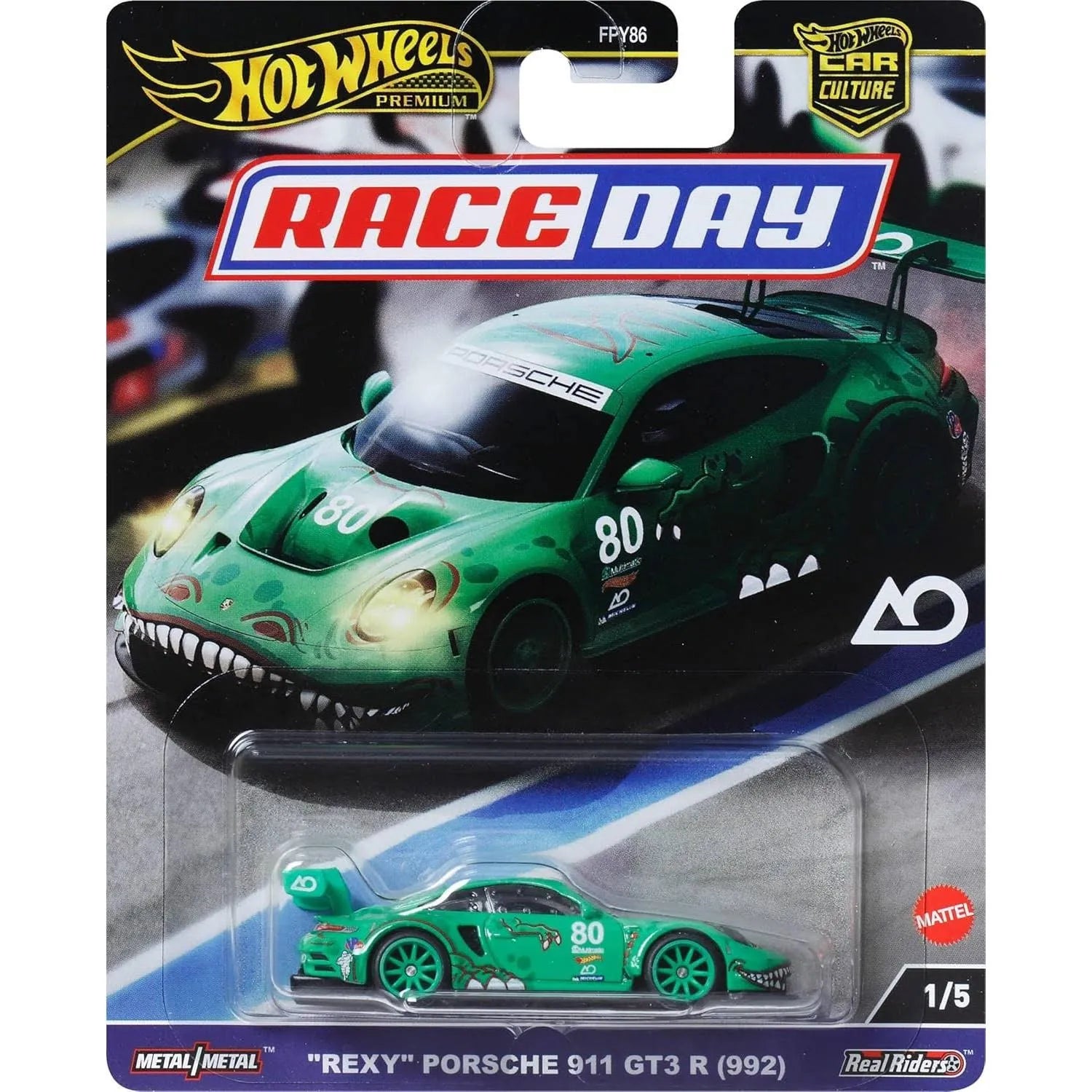 Hot Wheels Premium Car Culture 2024, Race Day, "Rexy" Porsche 911 GT3 R  (HRV72)