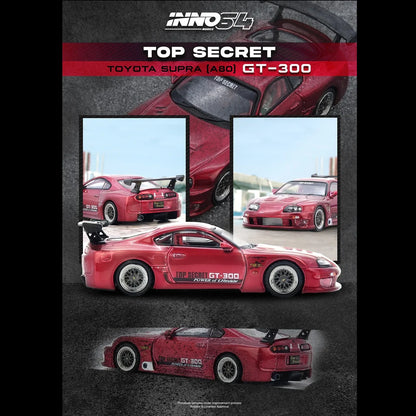 INNO64 1/64 - Toyota Supra (A80) "Top Secret" - IN64-A80TS-RED