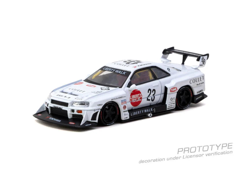 (PRE-ORDER 2026) Tarmac Works 1:64 LB-ER34 Super Silhouette Skyline White – Hobby64 (T64-104-WH)