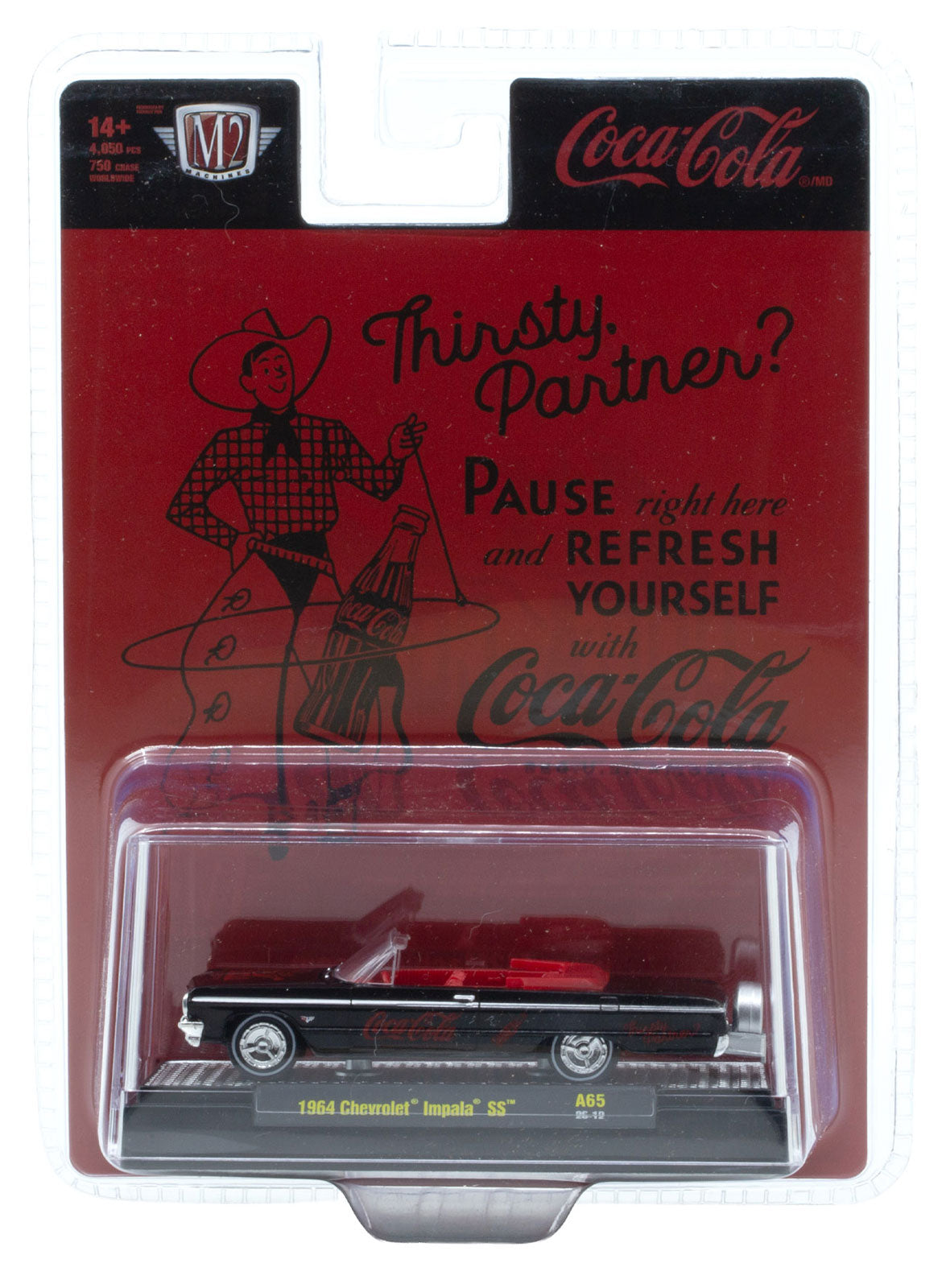 M2 Machines 1:64 Coca-Cola 1964 Chevrolet Impala SS – Black &amp; Red – 52500-A65-A