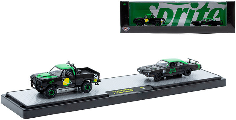 Sprite - 1974 Dodge W200 Power Wagon and 1970 Dodge Super Bee HEMI (M2 Machines  Coca-Cola Auto-Haulers  Release TW37)