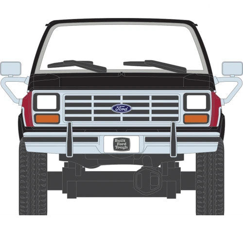 (PRE-ORDER 2026/2027) IXO America 1:64 1982 Ford F-350 XL Short Bed – Raven Black &amp; Candy Apple Red Deluxe Tu-Tone – Limited Edition IA64046