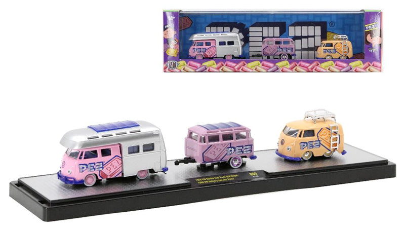 PEZ - 1959 Volkswagen Double Cab Truck and Trailer and 1960 Volkswagen Delivery Van