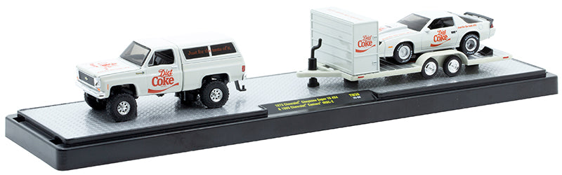 1973 Chevrolet Cheyenne Super 10 4X4 and 1985 Chevrolet Camaro IROC-Z  (M2 Machines-Auto-Haulers Coca-Cola Release TW39)