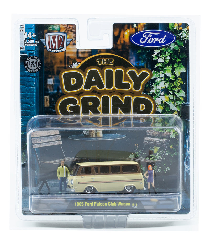 1965 Ford Falcon Club Wagon - The Daily Grind (67500-15D) (M2 Machines Diorama, Release 15)