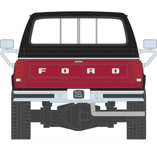 (PRE-ORDER 2026/2027) IXO America 1:64 1982 Ford F-350 XL Short Bed – Raven Black &amp; Candy Apple Red Deluxe Tu-Tone – Limited Edition IA64046