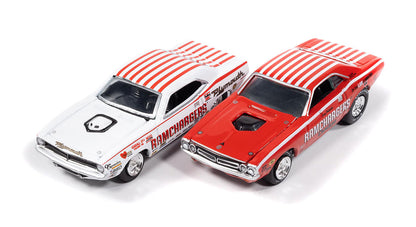 1971 Dodge Challenger Pro Stock &amp; 1970 Plymouth Cuda Super Stock **version B**  – Johnny Lightning Twin Pack 1:64 – JLPK024RAMB