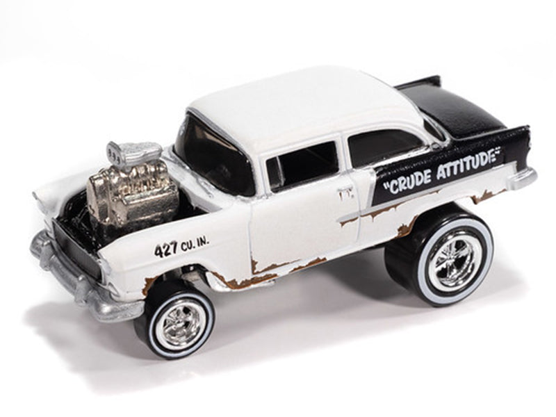 Johnny Lightning-1955 Chevy Bel Air Gasser Zingers-(Flat White) JLSF031-4