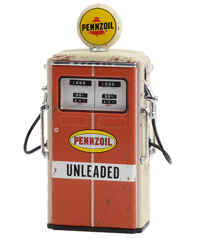 1954 Tokheim 350 Twin Gas Pump Pennzoil Unleaded (Weathered)