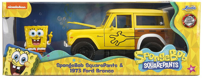 JADA 　スポンジ・ボブ　 SquarePants Ford Bronco 1:24 JADA Ford Usa Bronco With Squarepants Spongebob Figure