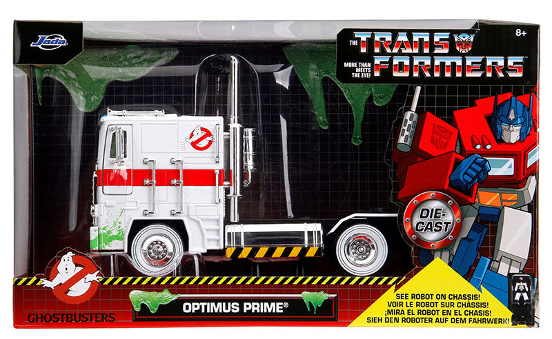 Transformers G1 Optimus Prime in Ghostbusters ECTO-1 Graphic