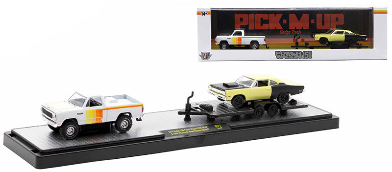 1979 Dodge 150 Power Wagon with a trailer and a 1969 Plymouth Road Runner - Auto-Haulers Release 77