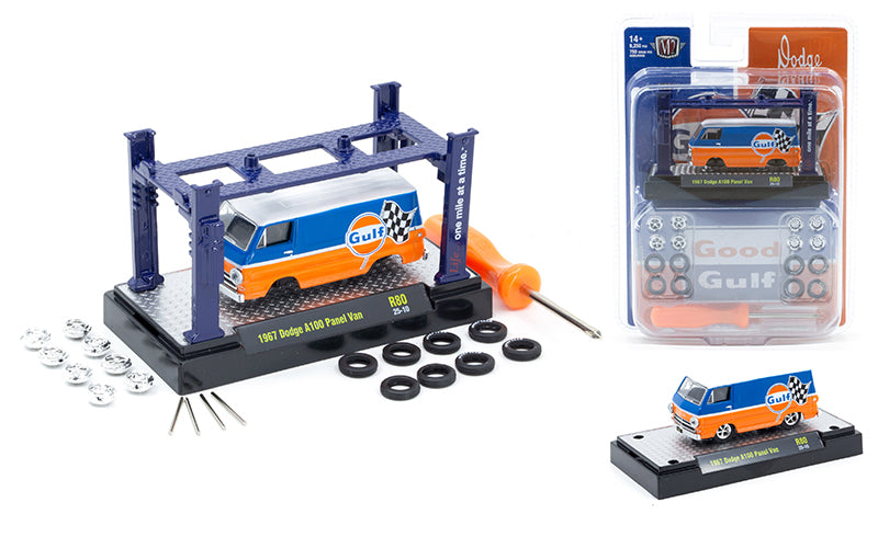 (M2 Machines-Model-Kit Release 80) 1967 Dodge A100 Panel Van "GULF" 37000-80C