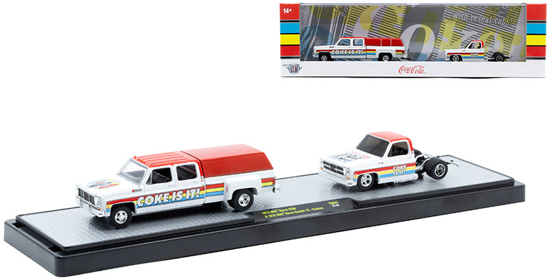 Coca-Cola - 1973 GMC Sierra 3500 and 1976 GMC Sierra Grande 15 - Custom (M2 Machines  Coca-Cola Auto-Haulers  Release TW37)