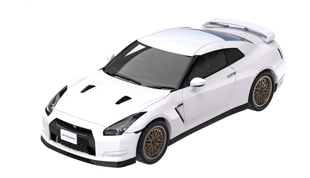 Nissan GT-R 2007 blanc nacré avec roues personnalisées Tokyo Torque Series 10 GreenLight 1:64 – GL235110-D