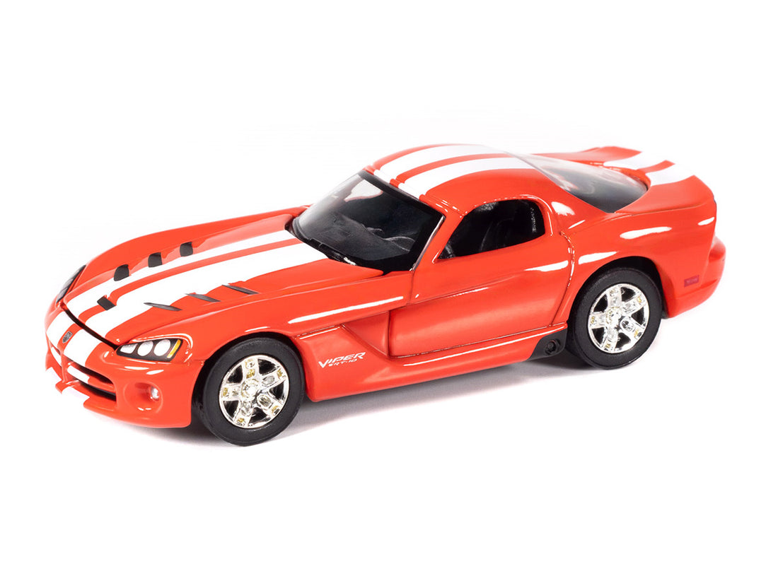 Johnny Lightning 1:64 Muscle Cars USA 2008 Dodge Viper SRT-10 – Viper Orange with White Stripes – Mecum Auctions – JLMC035-3A-4
