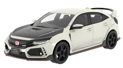 2018 Honda Civic Type R FK8 Championship White with Custom Wheels and Carbon Hood Tokyo Torque Series 10 GreenLight 1:64 – GL235110-F