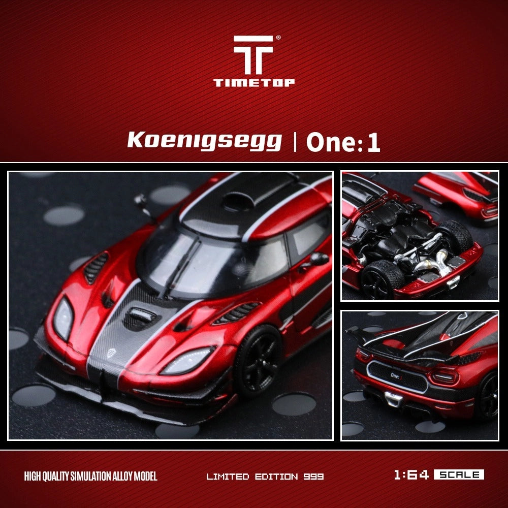 TimeTop 1/64-Time Top 1:64 Koenigsegg One1 - Metallic Red TT644812