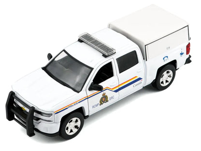 Motormax 1:27 2017 Chevrolet Silverado 1500 LT Z71 Crew Cab – RCMP with Camper Box 76648