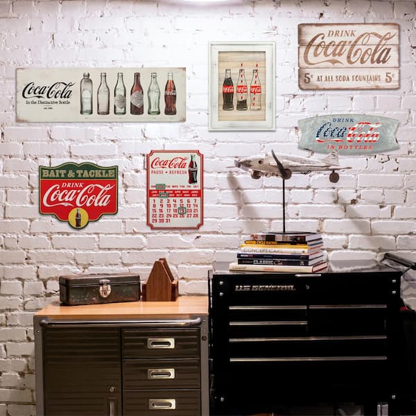 COCA-COLA EVOLUTION EMBOSSED TIN SIGN 30x9.5