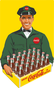 Livreur Coca-Cola ,Enseigne Embossé