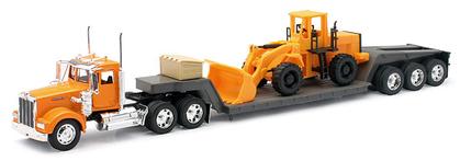 Kenworth W900 Lowboy avec tracteur de chantier