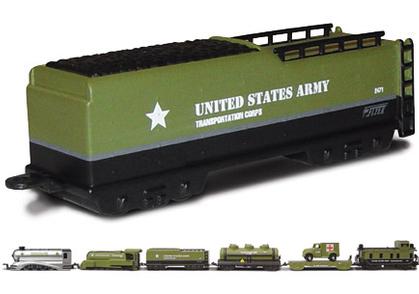 Set of 6 Train pieces of US ARMY,Metal