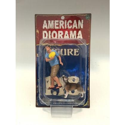 Ensemble Figurine avec Homme et un Chien