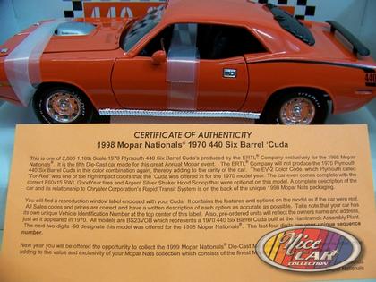 Plymouth Cuda 440 6 Barrel 1970 **Just 1 only**