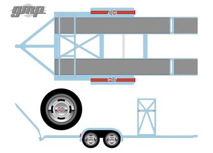 1:18 Car Trailers Gulf Oil 