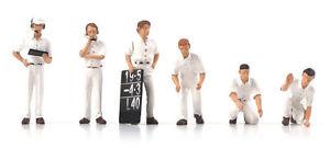 F1 Pit Crew Figurines Classic Style white (Set of 6) 1/43