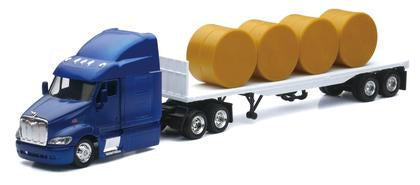 Peterbilt 387 Flatbed W/ Round Hay Bales