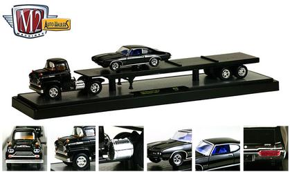 1958 Chevrolet LCF with Flatbed Trailer and 1969 Pontiac GTO