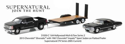 "Supernatural" 2015 Chevrolet Silverado &amp; 1967 Chevrolet Impala Sport Sedan and Flatbed Trailer