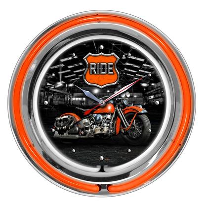 RIDE - DOUBLE NEON Clock - Warehouse 17"
