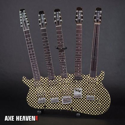 RICK NIELSEN Five-Neck Checkered Mini Guitar Replica Collectible - Officially Licensed VOIR NOTE SEE NOTE