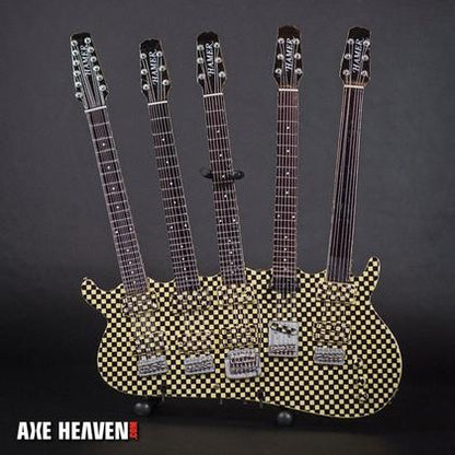 RICK NIELSEN Five-Neck Checkered Mini Guitar Replica Collectible - Officially Licensed VOIR NOTE SEE NOTE