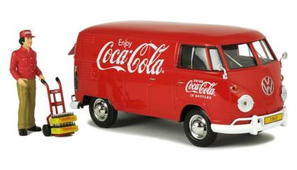 Volkswagen Type 2 1963 &quot;Coca-Cola&quot; Delivery Van with Delivery Man Figure