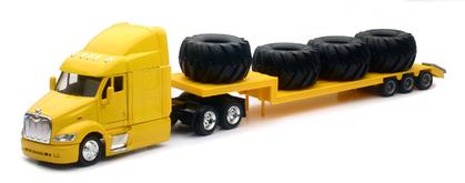 Peterbilt 387 with Stepdeck Trailer and Tractor Tires