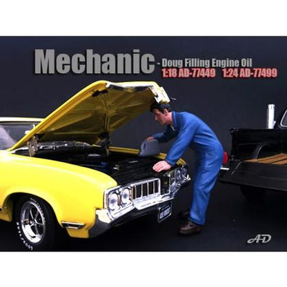 Figurine Mechanic - Doug Filling Engine Oil