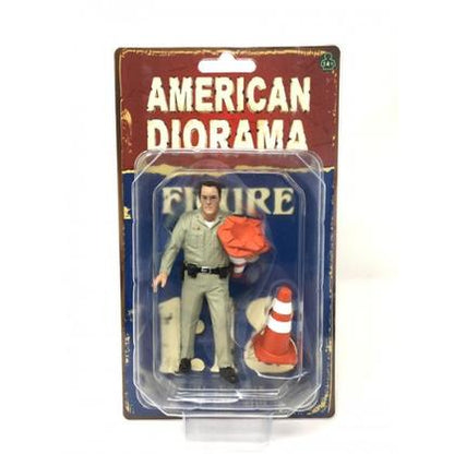 Figurine Police - Highway Patrol - Ramassant cônes