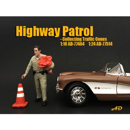 Police Figure Highway Patrol - Collecting Traffic Cones