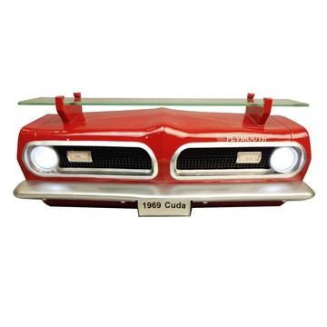 3-D wall shelf with LED light "Plymouth Barracuda 1969"