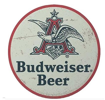 Enseigne "bouton" Budweiser 15"