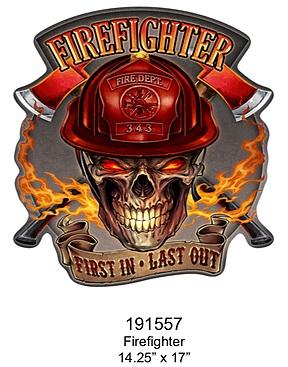 Enseigne Embossé &quot;Pompier / Firefighter&quot;
