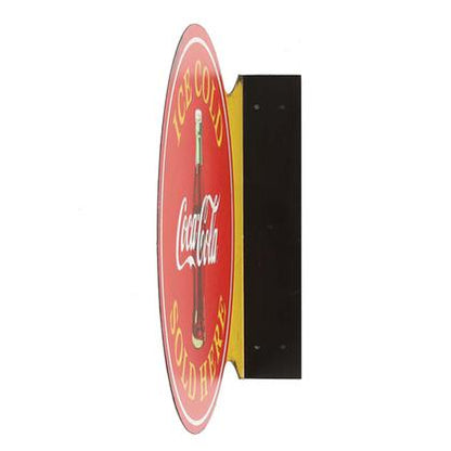 Enseigne en coin Coca-Cola "Sold Here" Embossé (13.5"x12")